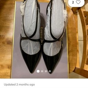 Never worn black patent leather heel